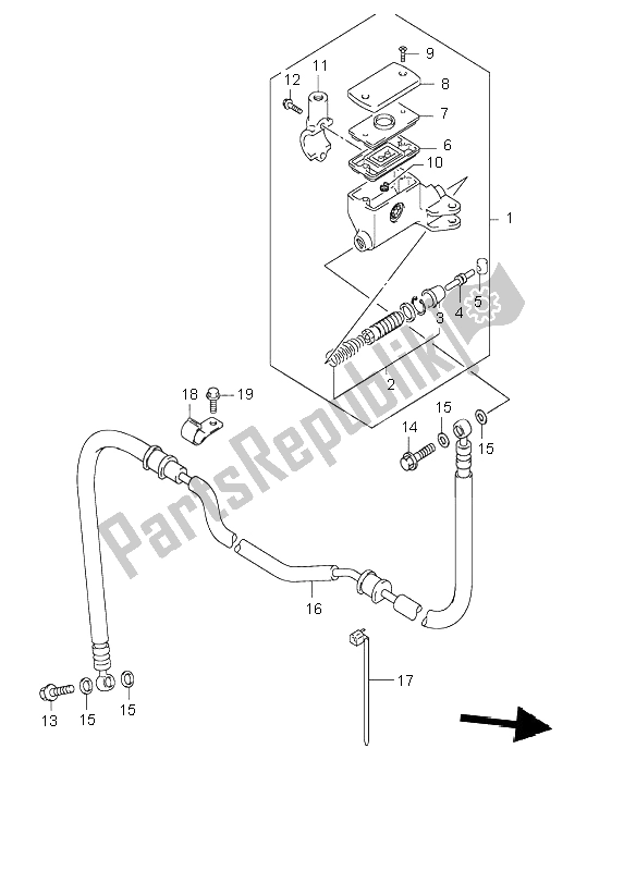 Tutte le parti per il Pompa Frizione (gsf1200-z) del Suzuki GSF 1200 NSZ Bandit 2004