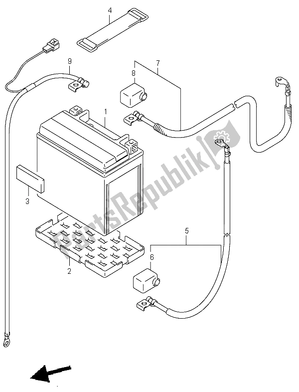 All parts for the Battery of the Suzuki LT F 250 Ozark 2002