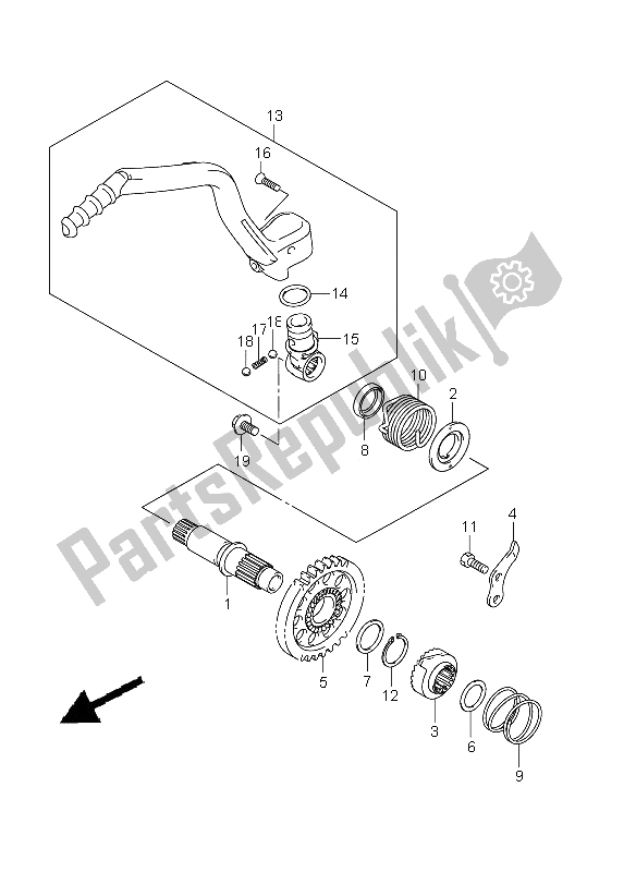 Todas as partes de Chute Inicial do Suzuki RMX 450Z 2011