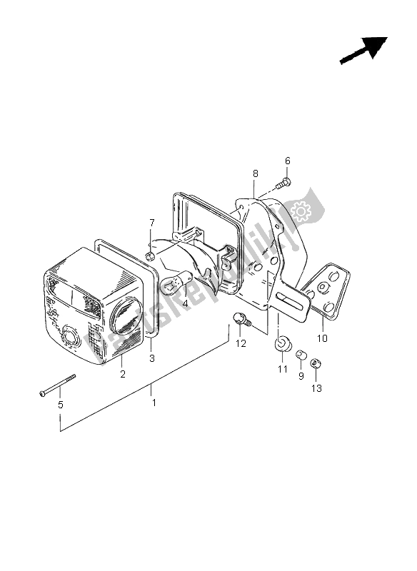 Toutes les pièces pour le Feu Arrière Combiné (e2-e4-e21) du Suzuki GN 125E 1998