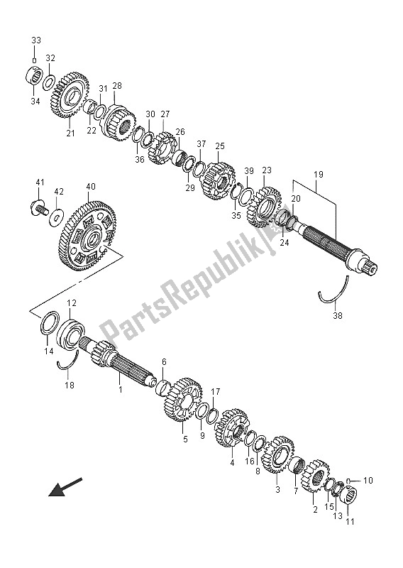 All parts for the Transmission of the Suzuki VZR 1800 BZ M Intruder 2016