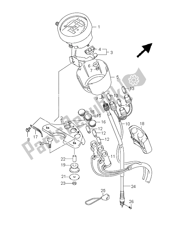 All parts for the Speedometer of the Suzuki RV 125 Vanvan 2009