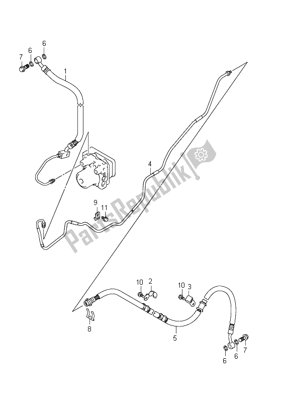 Todas las partes para Manguera De Freno Trasero (an400za E51) de Suzuki Burgman AN 400 AZA 2011