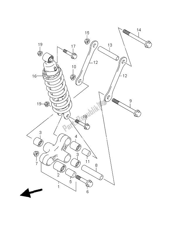 All parts for the Rear Cushion Lever of the Suzuki C 800 VL 2009