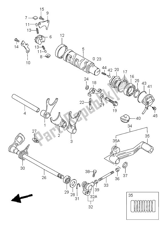 All parts for the Gear Shifting of the Suzuki GSF 600 NS Bandit 1998