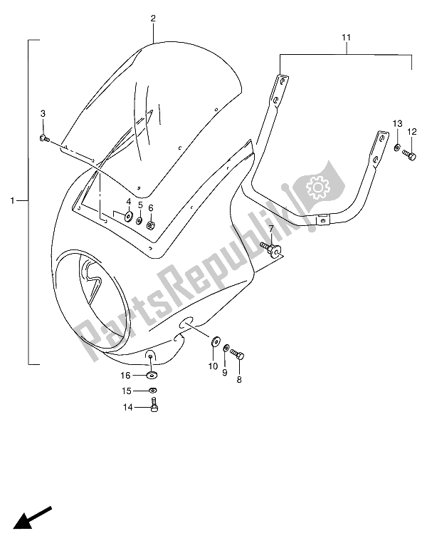 Tutte le parti per il Cowling (opzionale) del Suzuki VX 800U 1993