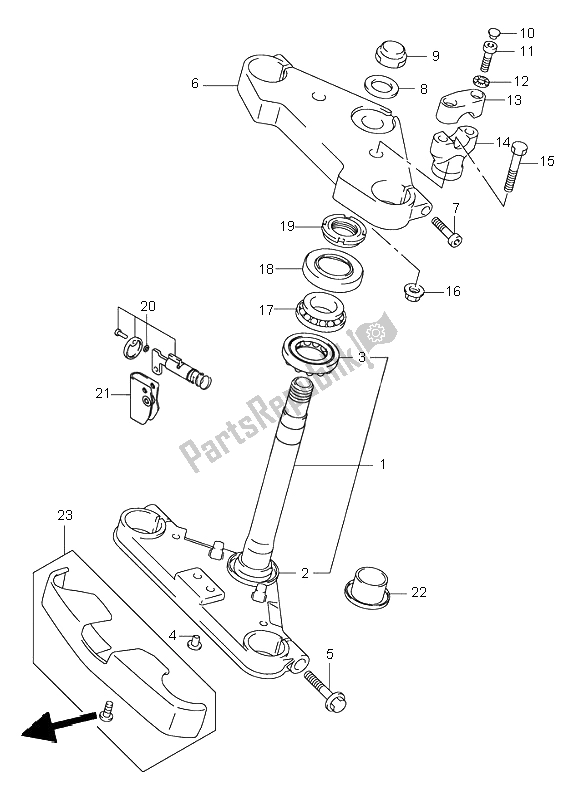 Tutte le parti per il Staffa Forcella Anteriore del Suzuki VL 125 Intruder 2001