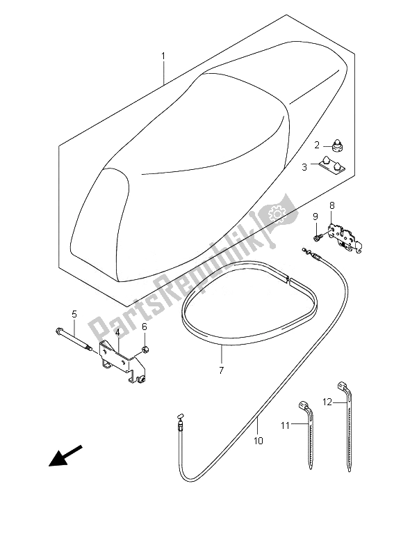 All parts for the Seat of the Suzuki UX 150 Sixteen 2010