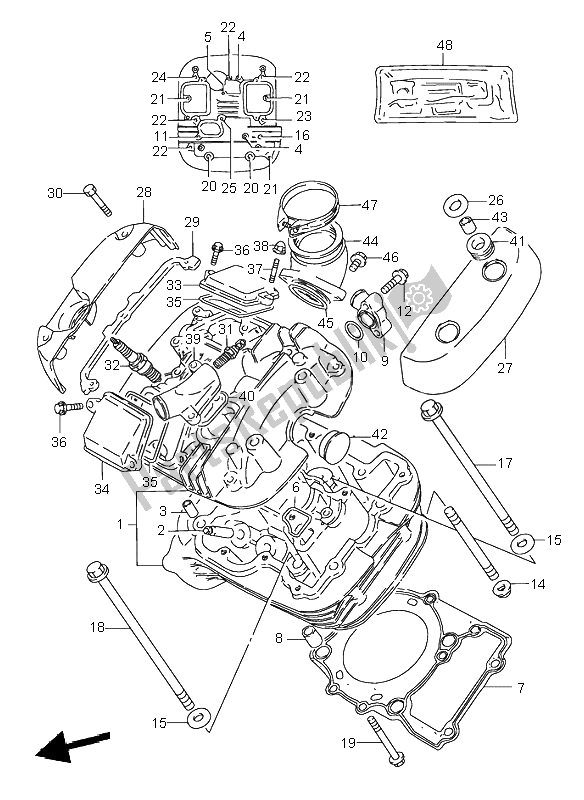 Wszystkie części do G? Owica Cylindra (przód) Suzuki VS 800 Intruder 1998
