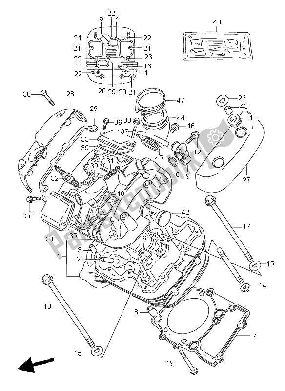 Toutes les pièces pour le Culasse (avant) du Suzuki VS 800 Intruder 1998