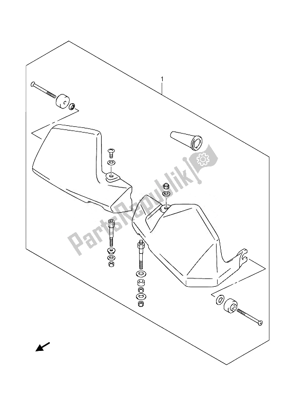 Todas las partes para Juego De Tapa De Nudillos (opcional) de Suzuki DL 650A V Strom 2014