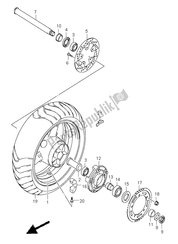 Todas las partes para Rueda Trasera de Suzuki SV 1000 NS 2005