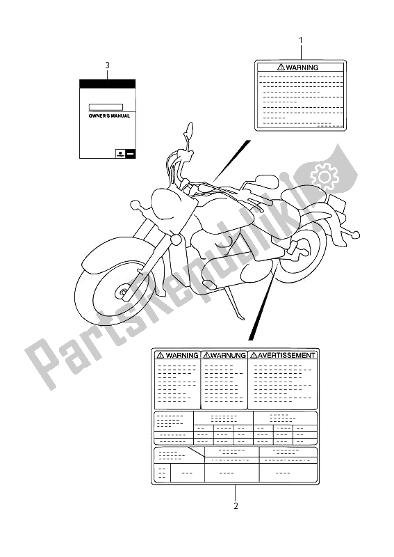 Alle onderdelen voor de Label (vl800b E19) van de Suzuki VL 800B Intruder 2014