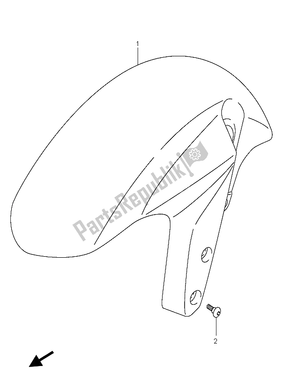 All parts for the Front Fender of the Suzuki GSX R 600X 2005