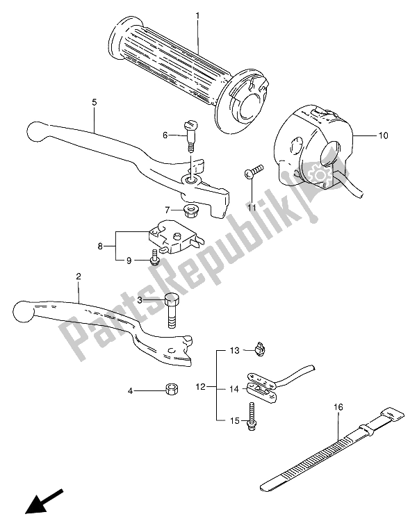 Tutte le parti per il Interruttore Maniglia Destra del Suzuki GN 250E 1991