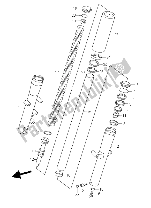 Tutte le parti per il Ammortizzatore Anteriore del Suzuki VL 1500 Intruder LC 1999