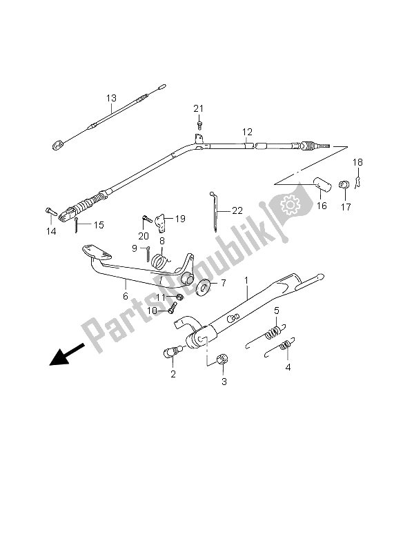 All parts for the Rear Brake of the Suzuki GZ 250 Marauder 2005