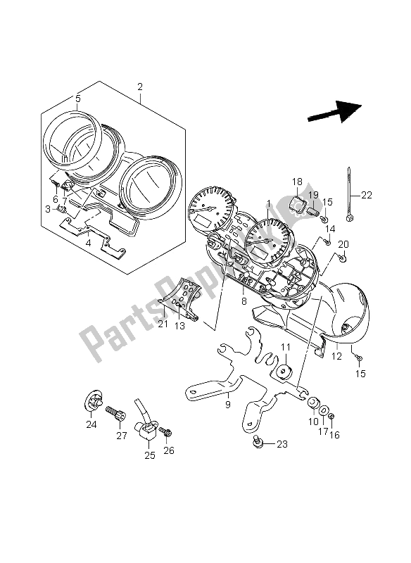 Tutte le parti per il Tachimetro del Suzuki GSX 1400 2006