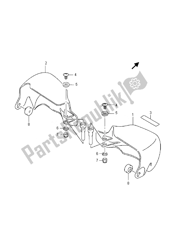 Todas las partes para Tapa De Nudillos (an400za E02) de Suzuki Burgman AN 400 AZA 2014