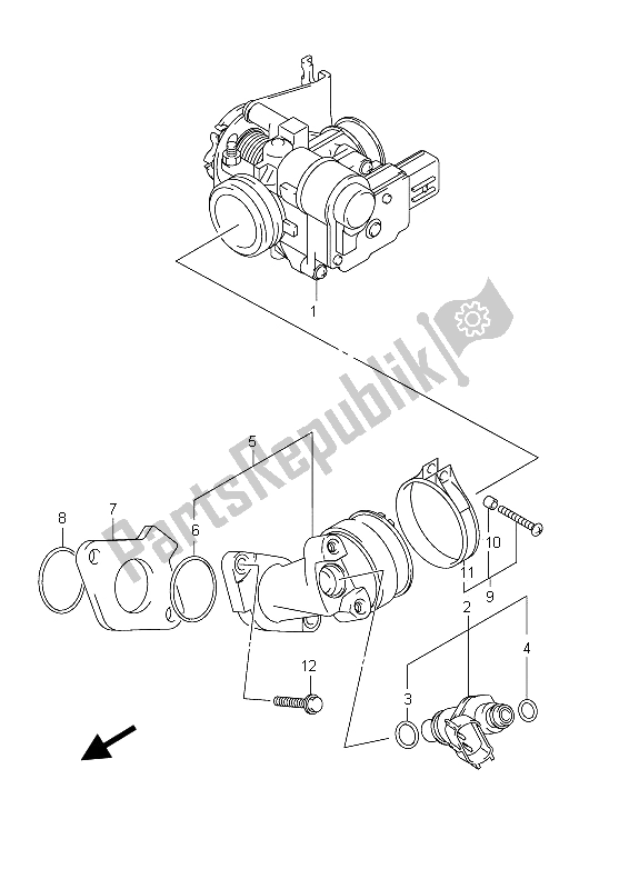 All parts for the Throttle Body of the Suzuki UX 150 Sixteen 2011