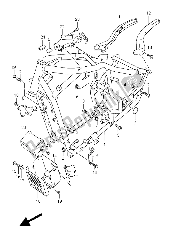 Alle onderdelen voor de Kader van de Suzuki VL 1500 Intruder LC 2005