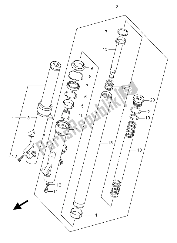 Todas las partes para Amortiguador De Horquilla Delantera de Suzuki Burgman AN 400S 2005