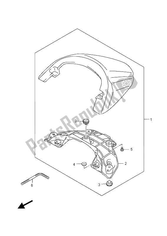 Alle onderdelen voor de Zitstaartdoos (vzr1800zuf E19) van de Suzuki VZR 1800 NZR M Intruder 2012