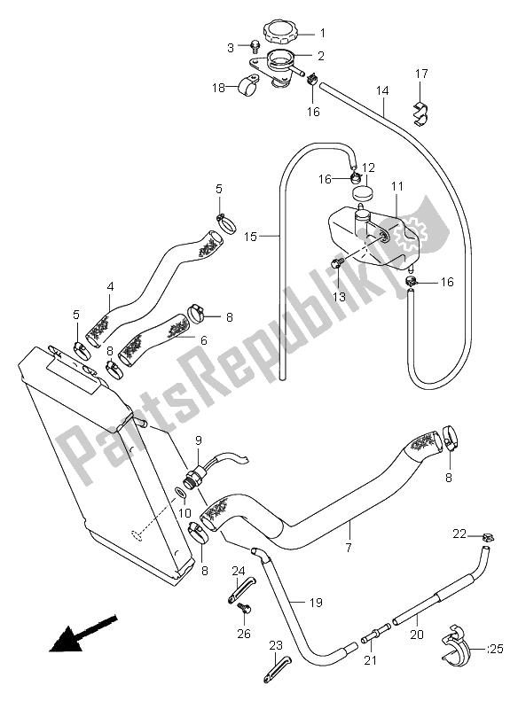 All parts for the Radiator Hose of the Suzuki VL 800Z Volusia 2005