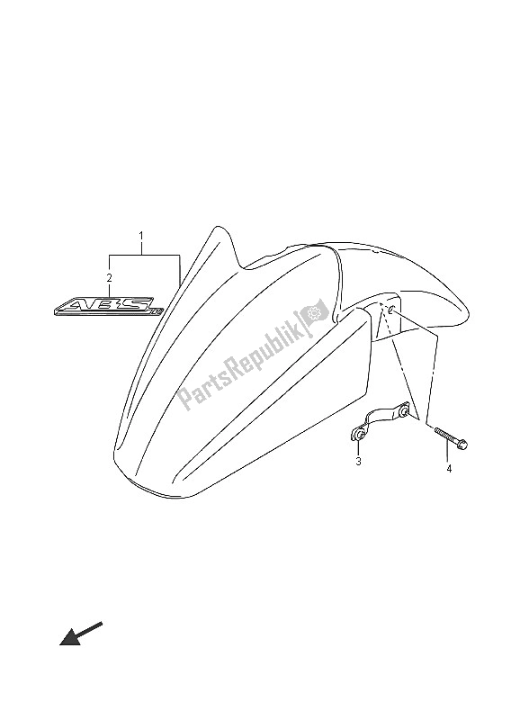 All parts for the Front Fender of the Suzuki GSF 1250 SA Bandit 2016