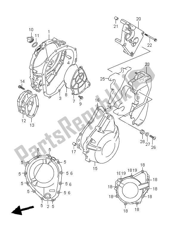 Todas las partes para Tapa Del Cárter de Suzuki GSF 1250 Nsnasa Bandit 2007