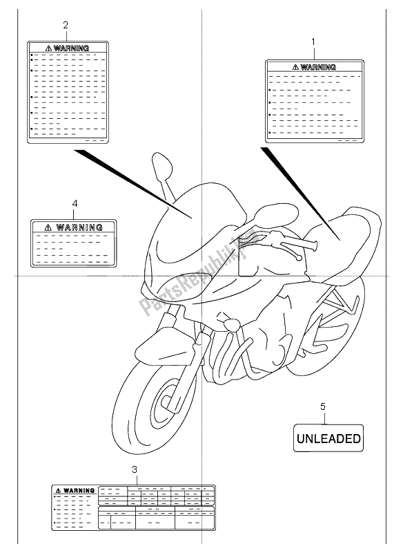 Todas las partes para Etiqueta de Suzuki GSF 1200 NS Bandit 2001