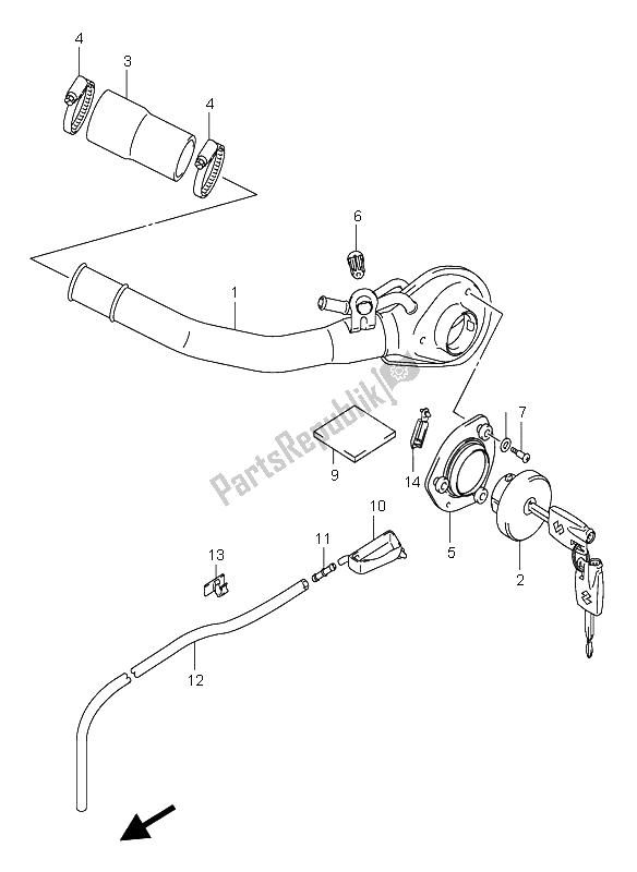 All parts for the Fuel Inlet of the Suzuki AN 650A Burgman Executive 2005