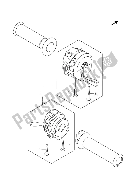 All parts for the Handle Switch (gsx1300ra E19) of the Suzuki GSX 1300 RA Hayabusa 2014