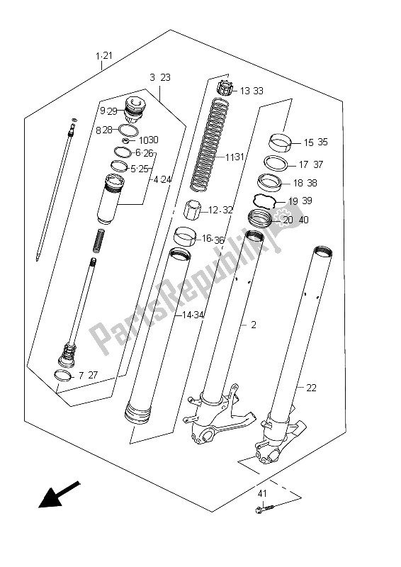 Toutes les pièces pour le Amortisseur Avant du Suzuki GSX R 600 2012