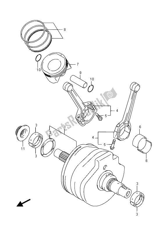 Tutte le parti per il Albero A Gomiti del Suzuki VL 1500 BT Intruder 2015