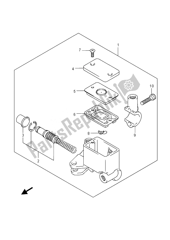 All parts for the Front Master Cylinder of the Suzuki UH 200A Burgman 2014