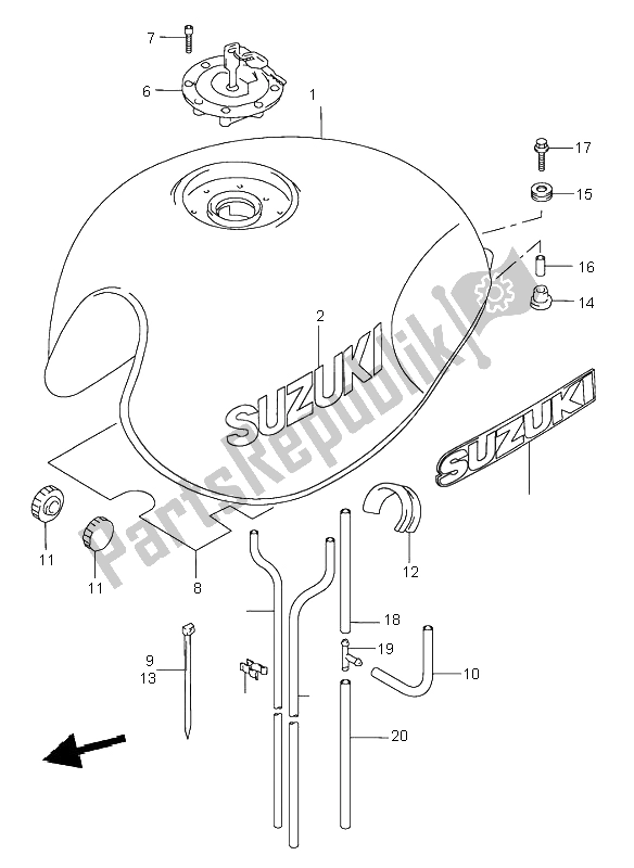 Wszystkie części do Zbiornik Paliwa Suzuki GSX 750 1998