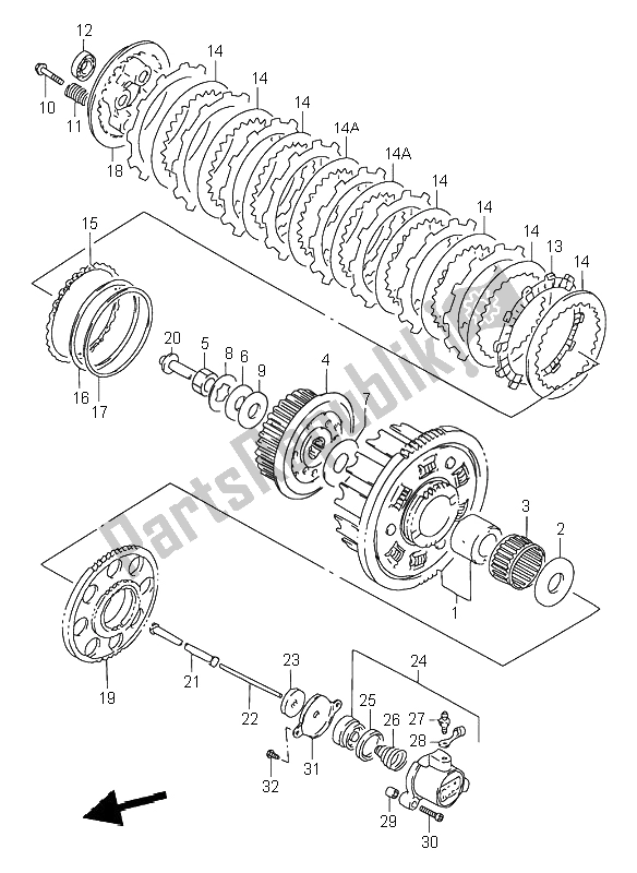 Todas las partes para Embrague de Suzuki RF 900R 1995