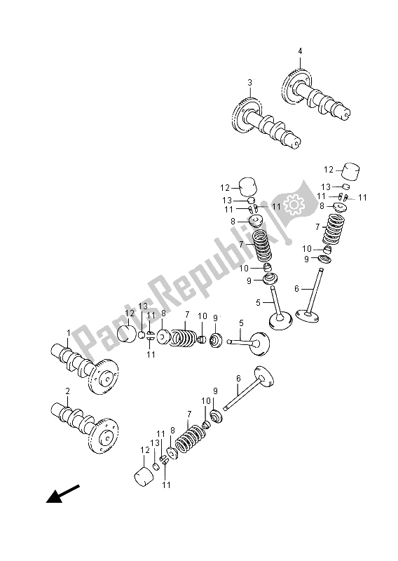 Todas las partes para árbol De Levas Y Válvula de Suzuki DL 650 XA V Strom 2015