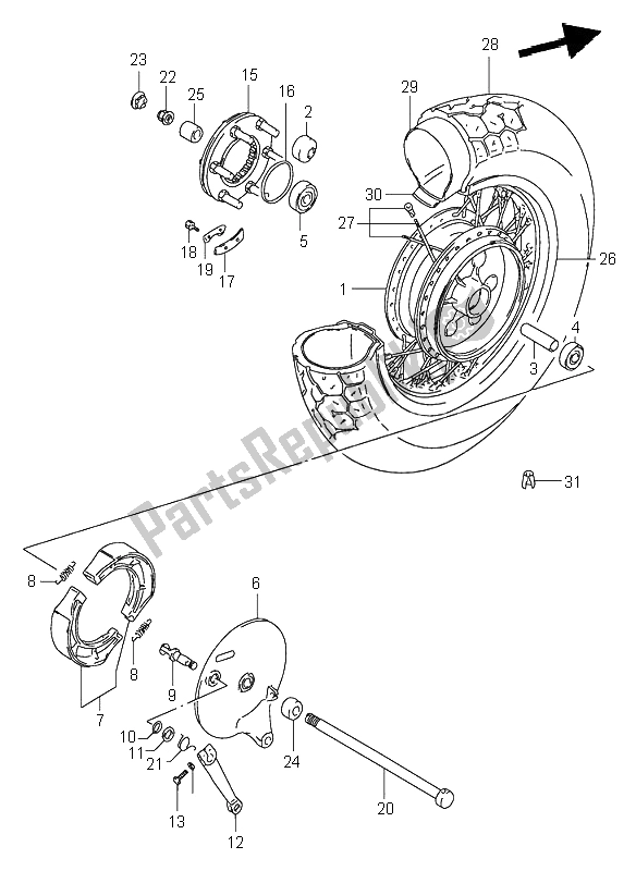 Todas las partes para Rueda Trasera de Suzuki VS 800 Intruder 1997