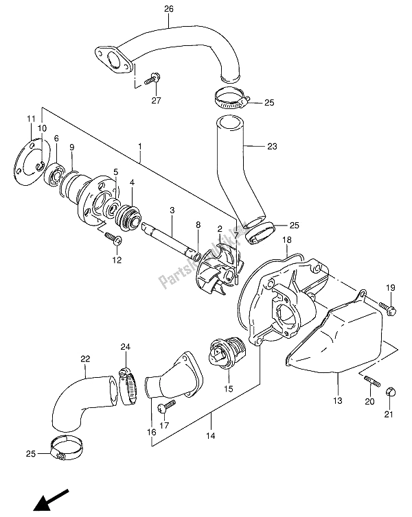 Toutes les pièces pour le Pompe à Eau du Suzuki VS 800 GL Intruder 1994