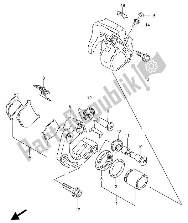 Toutes les pièces pour le étrier Avant du Suzuki GN 250 1989