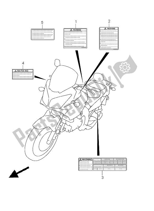 All parts for the Label (dl650aue E19) of the Suzuki DL 650A V Strom 2011