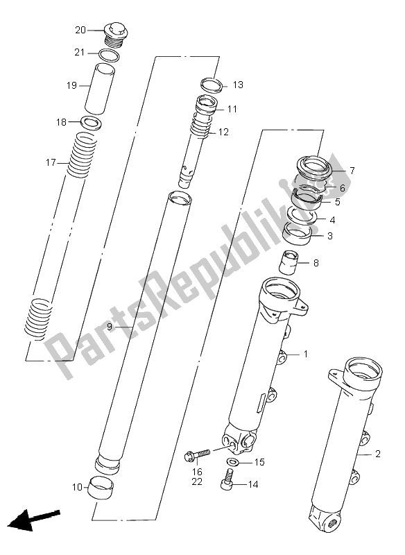 Tutte le parti per il Ammortizzatore Anteriore del Suzuki GSF 600N Bandit 1997