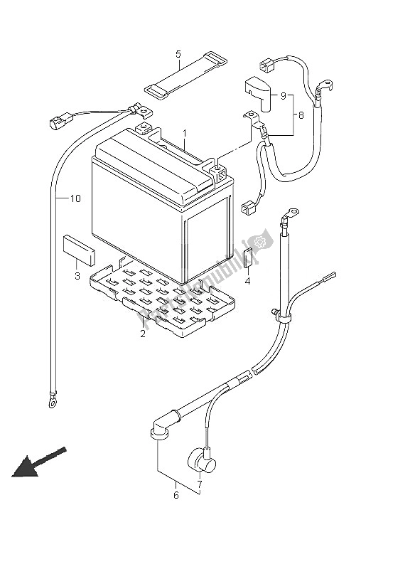 All parts for the Battery (dl650 E19) of the Suzuki DL 650A V Strom 2011