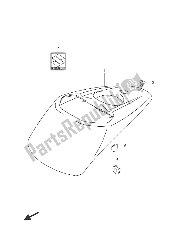 All parts for the Fuel Tank Front Cover (vzr1800uf E19) of the Suzuki VZR 1800 BZ M Intruder 2016