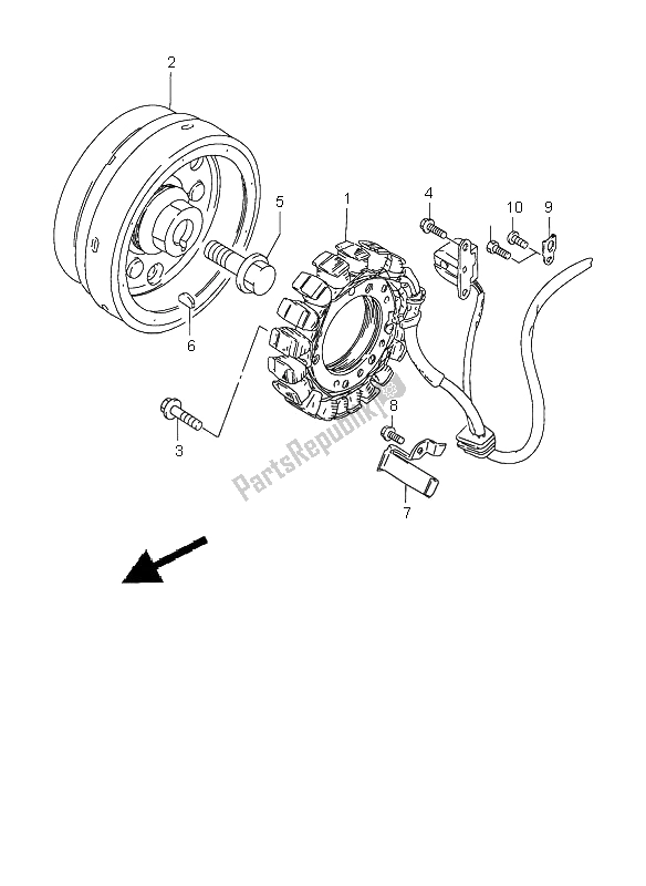 All parts for the Magneto of the Suzuki LS 650 Savage 2000