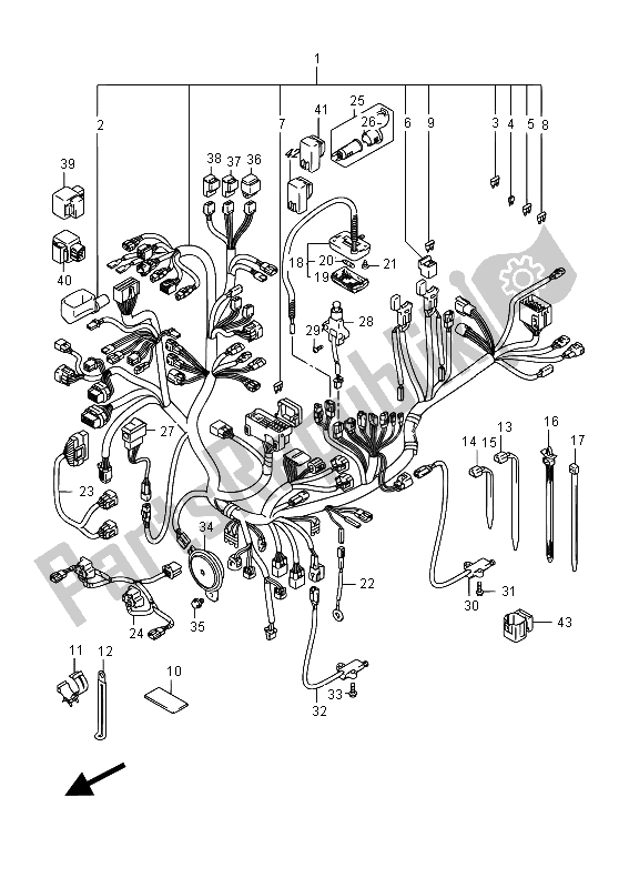 Alle onderdelen voor de Kabelboom (an650z) van de Suzuki AN 650Z Burgman Executive 2015