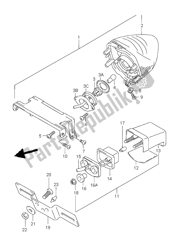 Alle onderdelen voor de Achterlicht van de Suzuki GSX 750F 1999