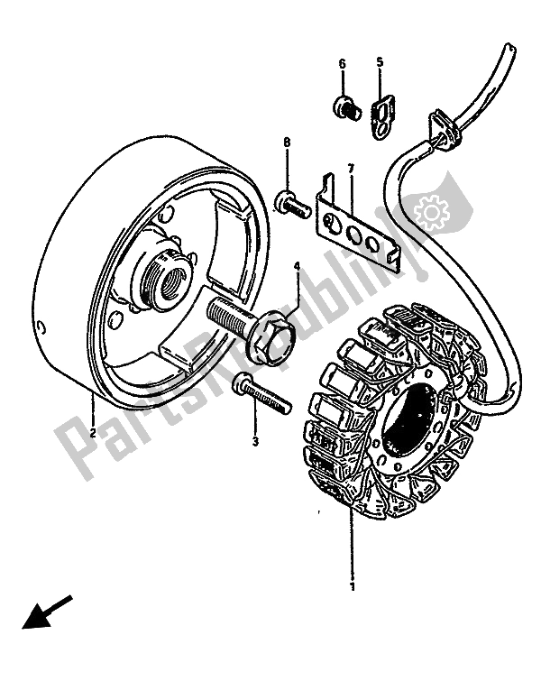 Tutte le parti per il Generatore del Suzuki GSX 550 Esfu 1986